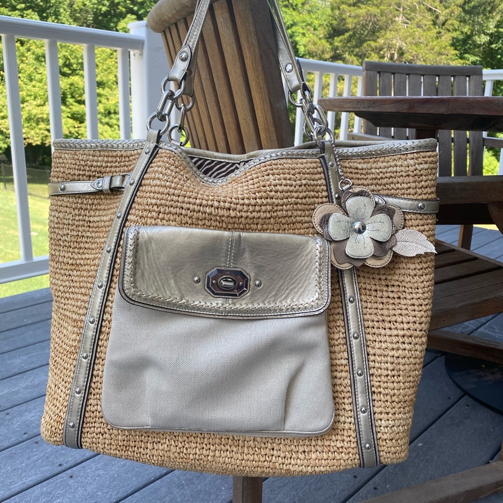 Coach straw tote bag
